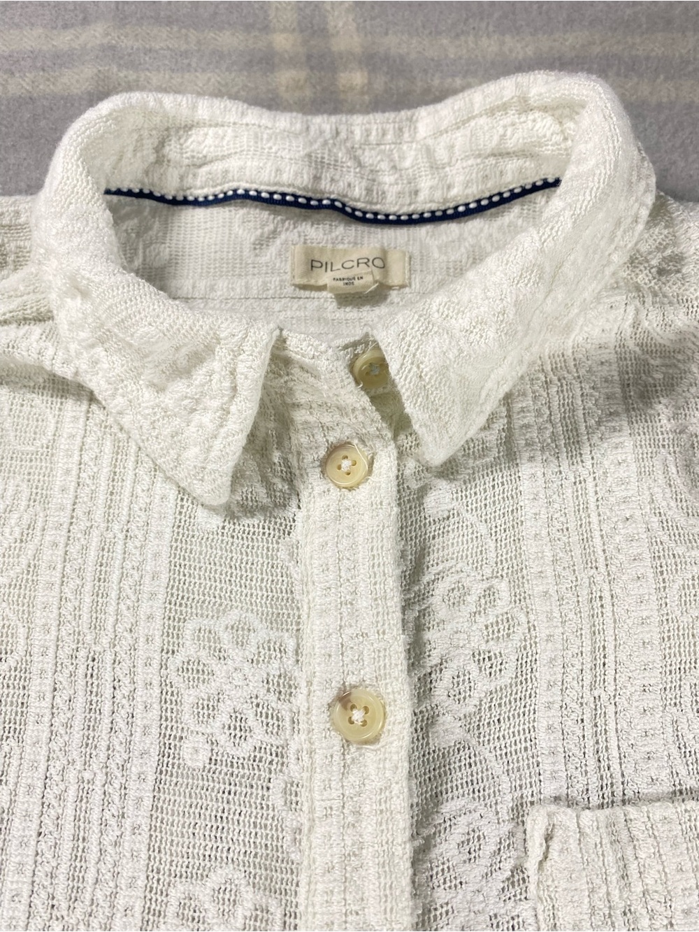 Pilcro Lace XS Button-Down Blouse Ivory Boho Shirt Top Peasant Cottagecore - Picture 4 of 8